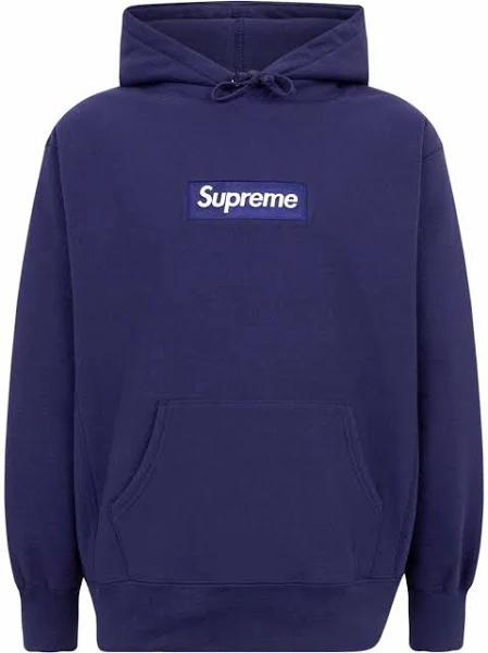 Supreme Box Logo Hoodie FW 21" - Medium - Washed Navy