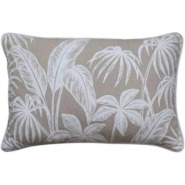 Tahiti Cushion | 55 x 55 | White + Linen