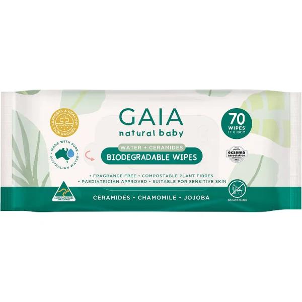 Gaia Biodegradable Water Wipes 70 Pack