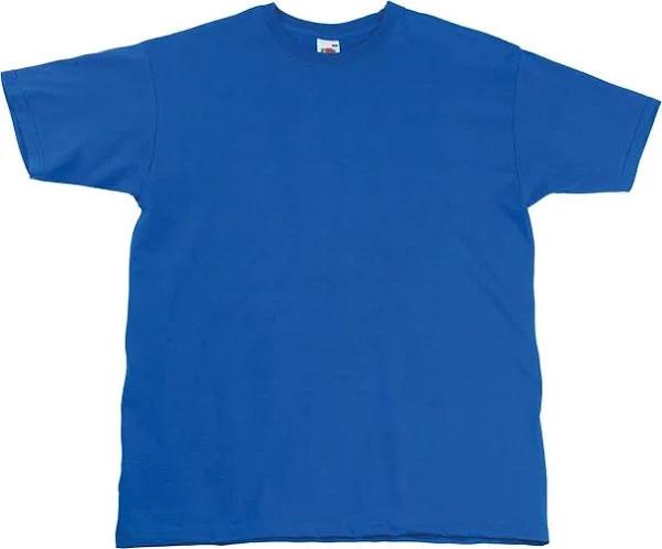 Fruit of The Loom Mens Super Premium T-Shirt Royal Blue L Cotton Mens T-Shirt