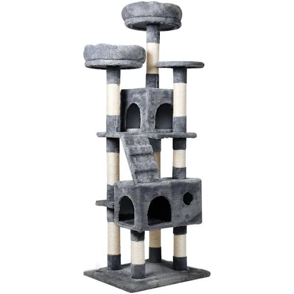 PaWz Cat Trees Scratching Post Scratcher for Large Cats Tower House Grey 141cm