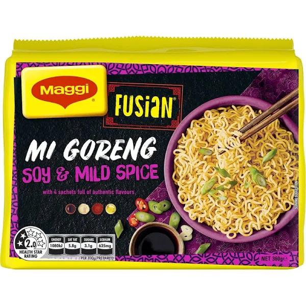 Maggi Fusian Instant Noodles Soy & Mild Spice 5 Pack