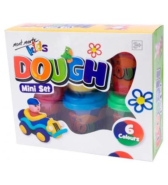 Mont Marte Kids Play Dough Set 6pc x 60g - Fun Vibrant Colours