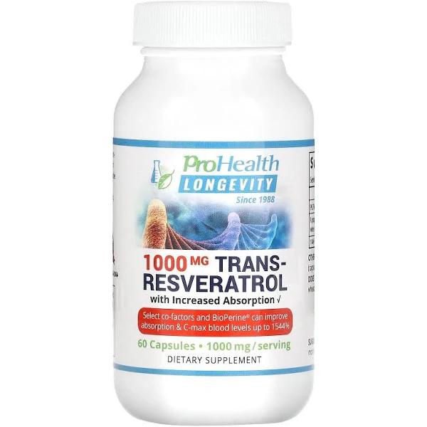 ProHealth, Trans-Resveratrol 1000, 60 Capsules