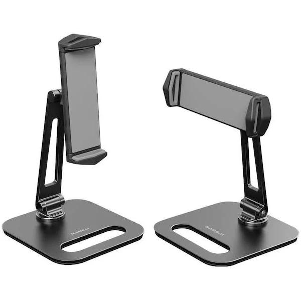 Sansai Tablet & Phone Retractable Bracket Table Stand/Mount Black f/ 13.5-21cm