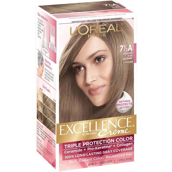 L'Oreal Paris Excellence Creme Pro - Keratine #7.5A Medium Ash Blonde - Cooler