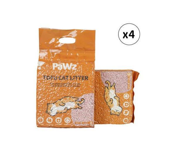 PaWz Tofu Cat Litter Peach Clumping Flushable 4 Bags