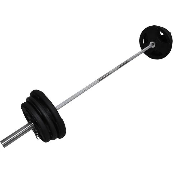 Total 106kg - 220cm Olympic Barbell- Rubber Coated Weight Plate-10kg x 2+ 15kg x 2+ 20kg x 2