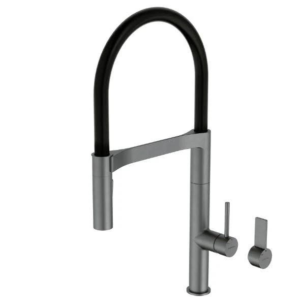 Caroma Liano II Pull Down Sink Mixer with Dual Spray - Gunmetal