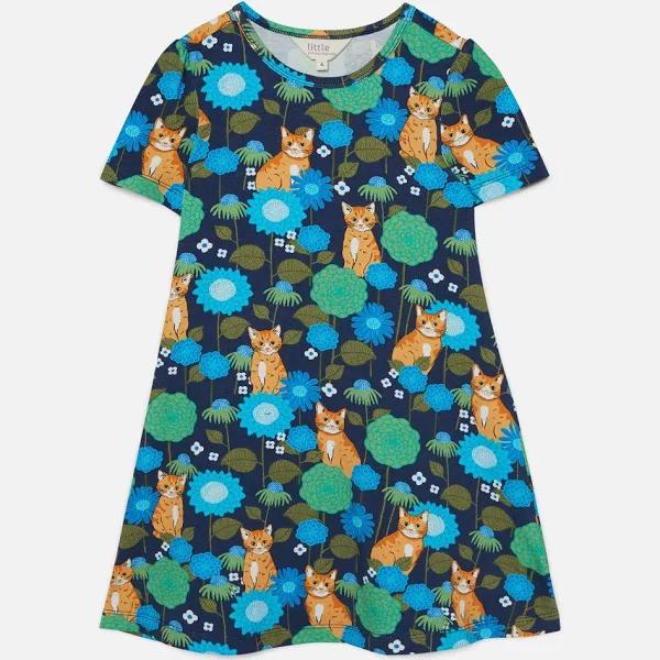 Princess Highway Kids, Meadow Cat Kids Dress 4 / Navy