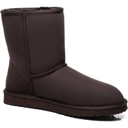 UGG Boots Men Large Size Short Classic, Australia Premium Double Face Sheepskin Chocolate / 47