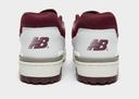 New Balance White & Burgundy 550 Sneakers