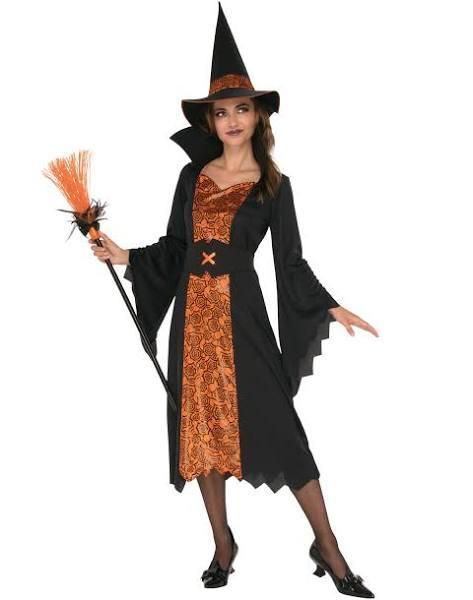 Orange & Black Witch Adult Costume - XXL