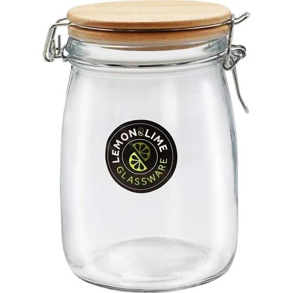 Lemon & Lime 1L/16.5cm Glass Clip Jar Storage Food