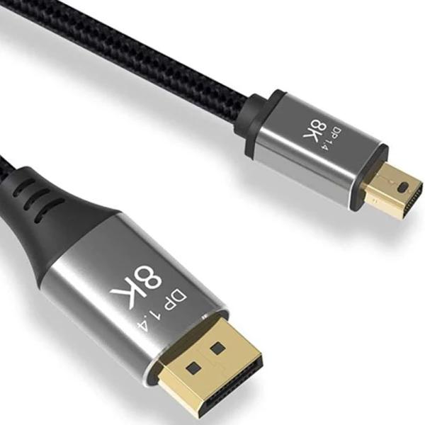 CABLEDECONN Mini DP To DisplayPort 1.4 8K Cable 8K(7680x4320)@60Hz 4K@144Hz DisplayPort 1.4 Bi-Directional Transmission DisplayPort To Mini