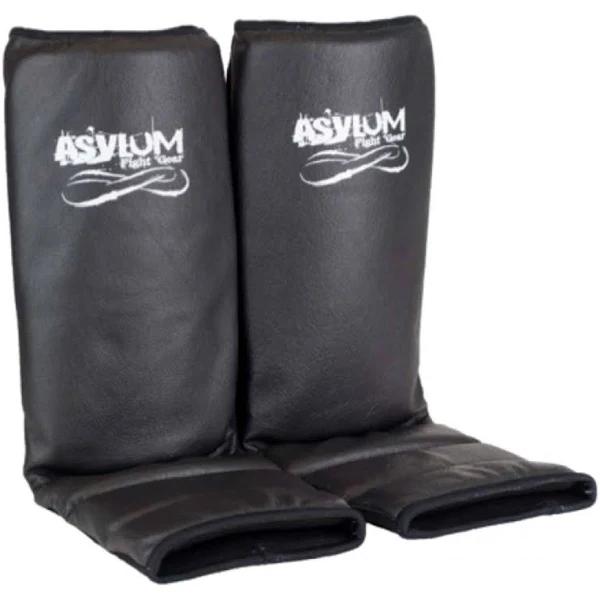 Asylum Fight Gear MMA Shin Guards Black Large