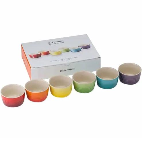 Le Creuset - Set of 6 Rainbow Mini Ramekins