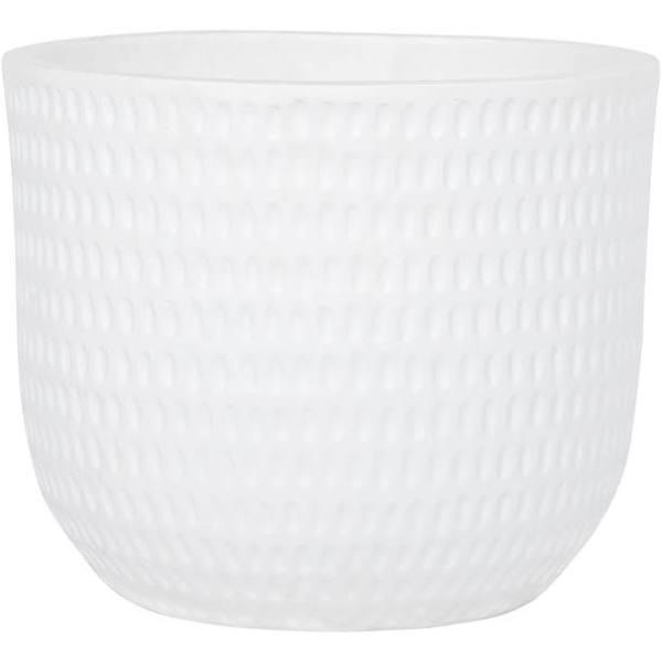 Lotus 260 x 310mm Extra Large White Round Dotty Ceramic Pot