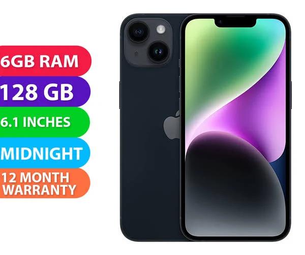 Apple iPhone 14 Dual SIM 5G (6GB RAM, 128GB, Midnight) - BRAND NEW