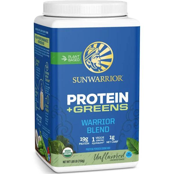 Sunwarrior, Warrior Blend, Protein + Greens, Unflavored, 1.65 lb (750 g)