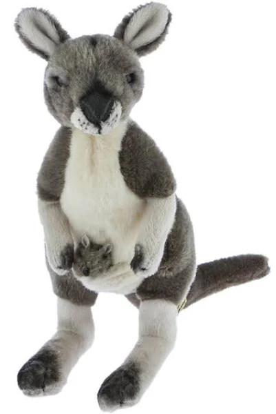 Bocchetta - Tracy Grey Kangaroo With Joey Plush Toy 28cm