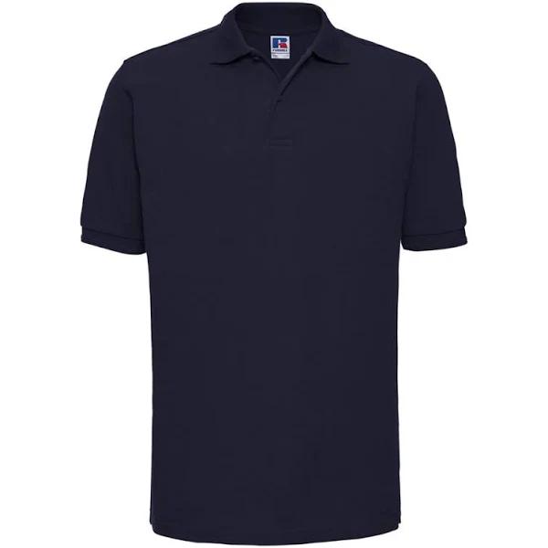 Russell Mens Ripple Collar & Cuff Short Sleeve Polo Shirt (French Navy) (L)