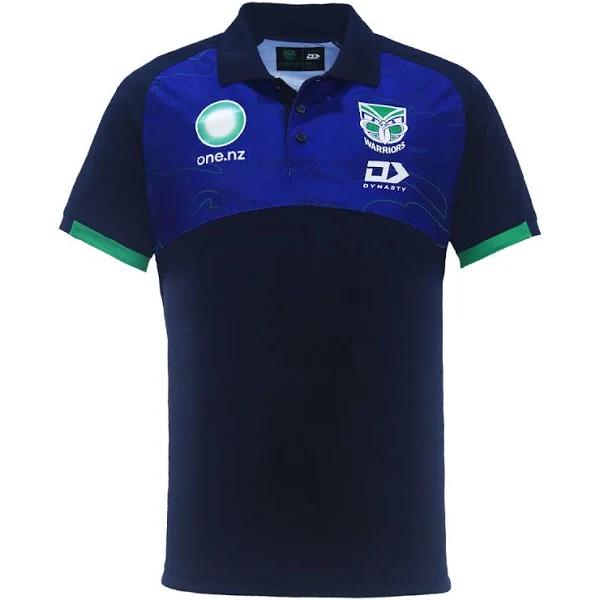 NRL 2024 Media Polo - New Zealand Warriors - Navy - Adult - Mens