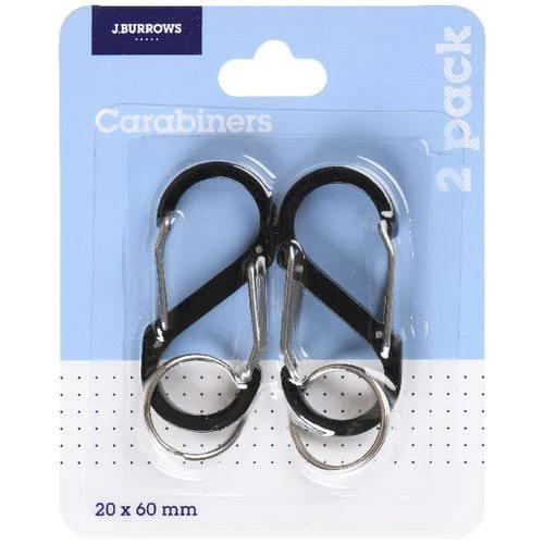 J.Burrows Carabiner Small 2 Pack Black