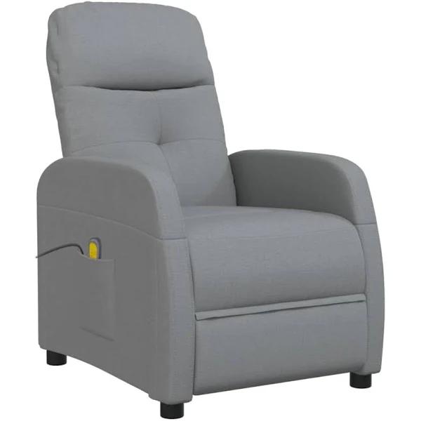 vidaXL - Massage Recliner Fabric - Light Grey