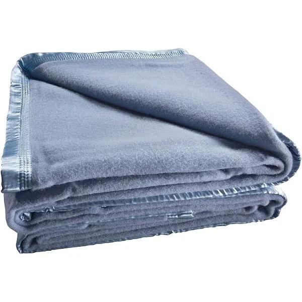 Bianca Australian Wool Blanket - Steel Blue Queen