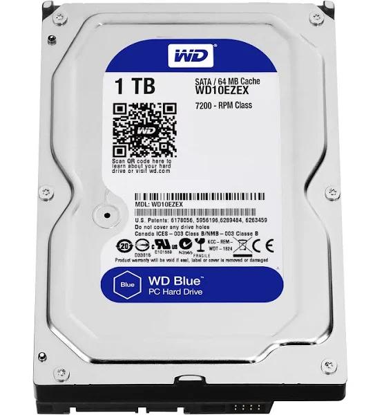 Western Digital Blue 1TB 3.5" SATA 7200RPM Hard Drive [WD10EZEX]