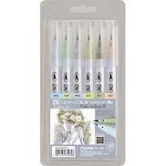 Kuretake Zig Clean Color Real Brush Watercolour Pens 6pcs