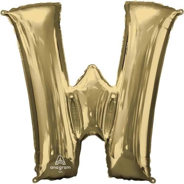 Foil Balloon Letter SuperShape White Gold W L54