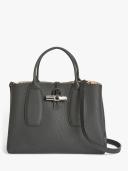 Longchamp Ladies Roseau Top Handle Bag-Black in Black