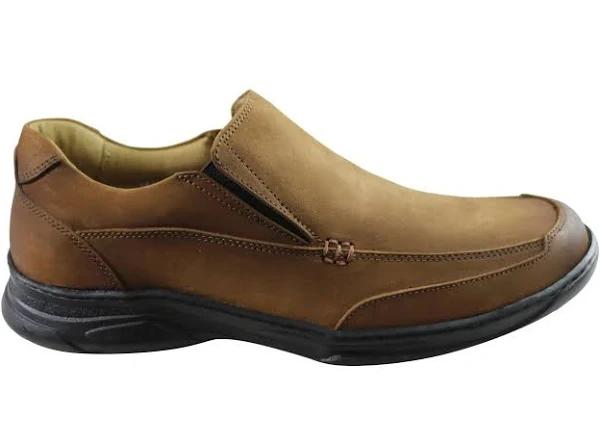 Savelli Isaac Mens Comfortable Leather Slip On Shoes Made in Brazil Tan 7 AUS or 41 EUR