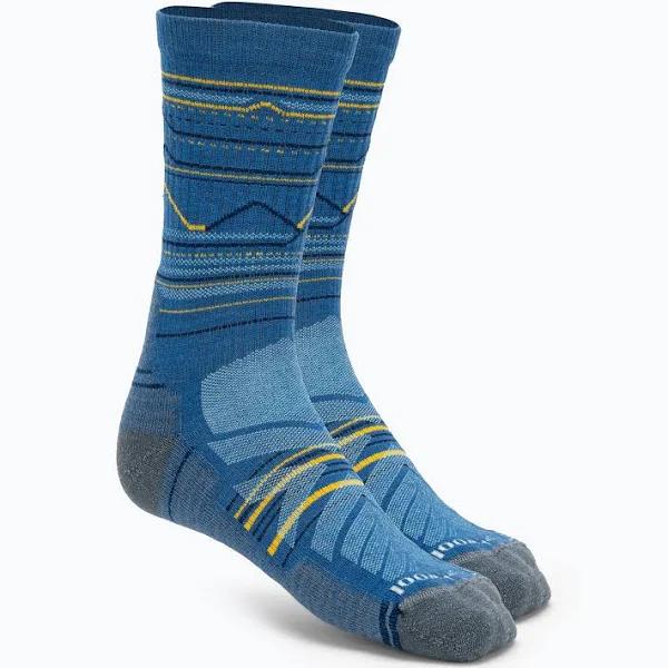 Smartwool Hike Light Cushion Mountain Range Pattern Crew Socks Laguna Blue J96 / L (EU 42-45)