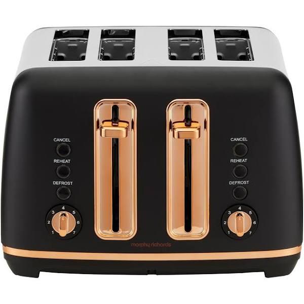 Morphy Richards Ascend 4 Slice Toaster - Rose Gold/Black