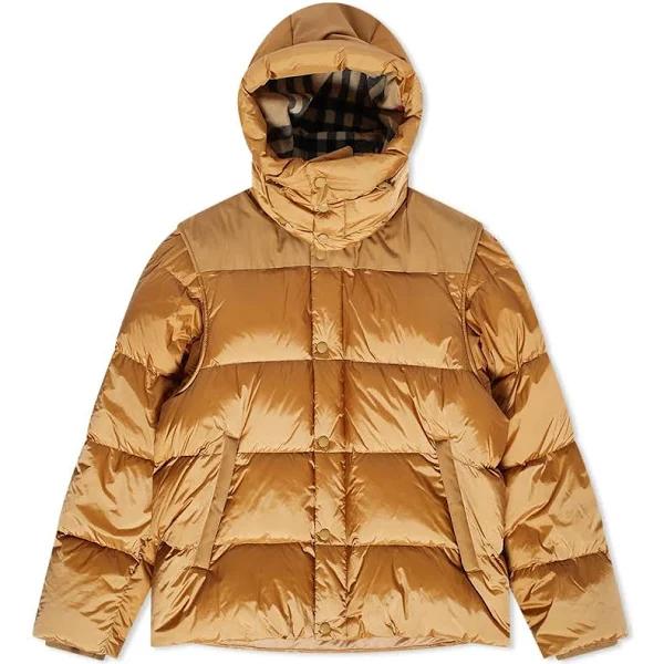 Burberry Detachable Sleeve Hooded Puffer Jacket , Size: XL