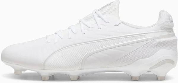 Puma King Ultimate FG/AG Firm Ground Soccer Cleat White/White - Size 12.5