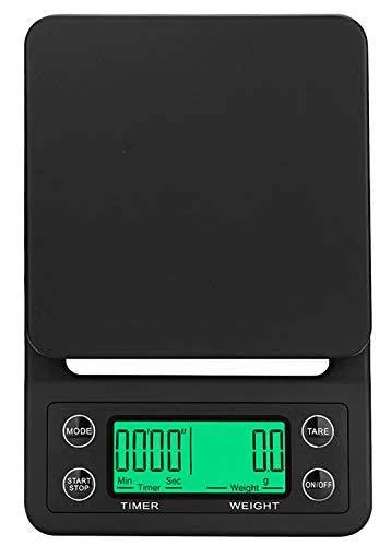 Ataller Digital Coffee Scale With Timer and Tare Function 0.1g, Multifunctional Kitchen Scales Food Scales 6.6lb/3kg, LCD w/Blue Backlit,Batteries Inc