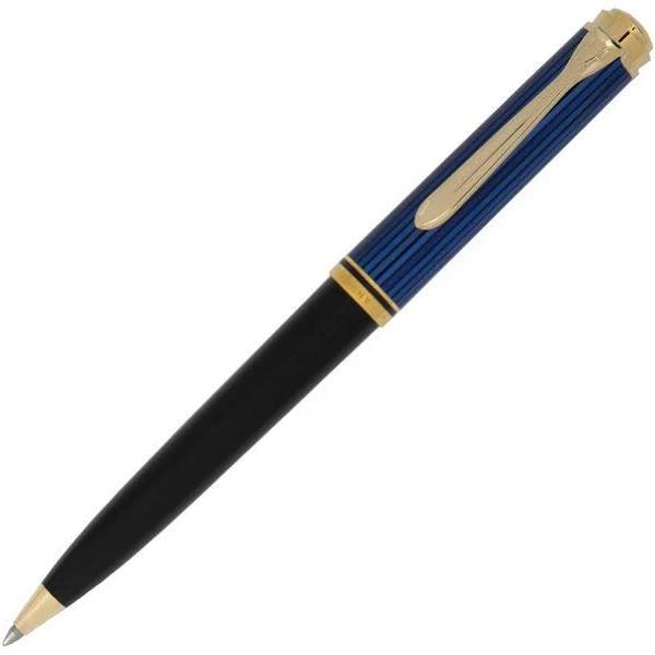 Pelikan K800 Ballpoint Pen, Black and Blue, Gold Trim, 987842