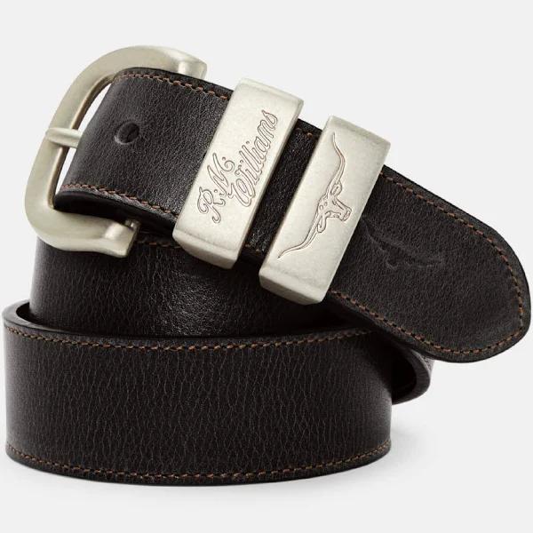 R.M.Williams - Men's Black Leather Belts - Drover Belt - Size 32 at The Iconic