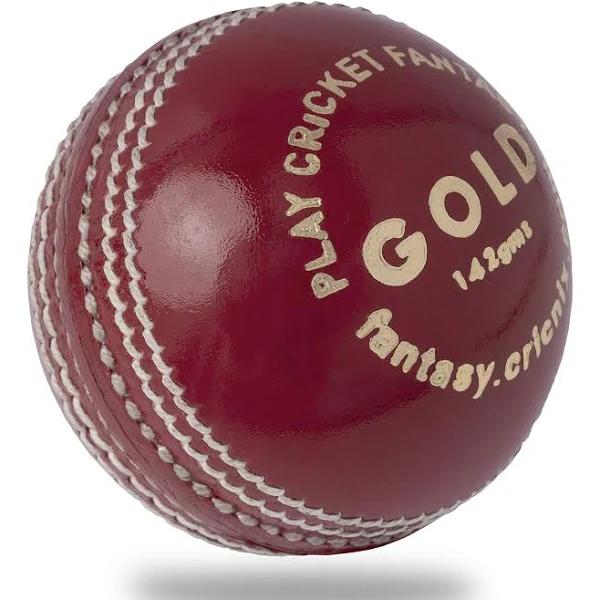 Cricnix Cricket Ball Gold Red Leather 142g (1-Pack) For Practice or Training