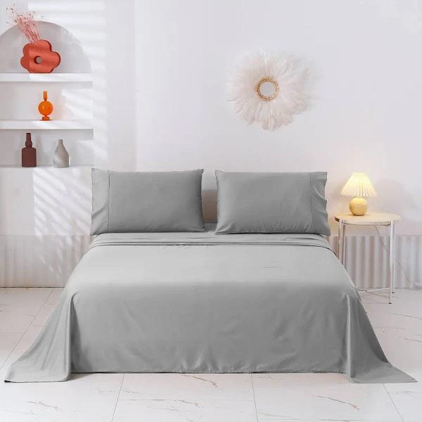 Serene Bamboo Cotton Sheet Set (Dove Grey) - King