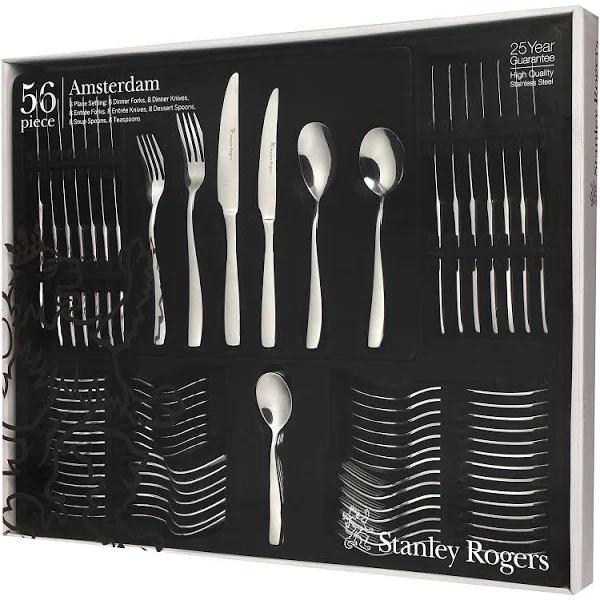 Stanley Rogers Amsterdam 56 Piece Stainless Steel Cutlery Set