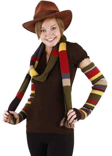 Doctor Who 4th Doctor Striped Arm Warmers Adult Costume Accessory