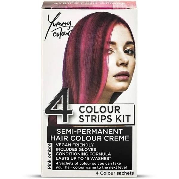 Stargazer Yummy Hair Colour Dye 4 Colour Strips Kit Pink Ombre