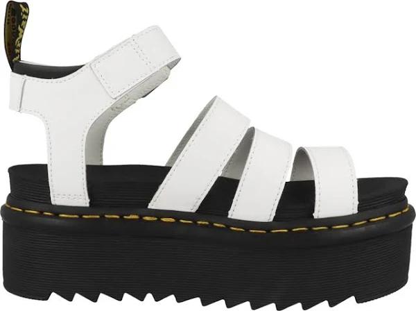 Dr. Martens White Blaire Quad Platform Sandals