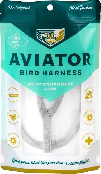 Buy Aviator Bird Harness & Leash Online | Get Flocked Large / Silver