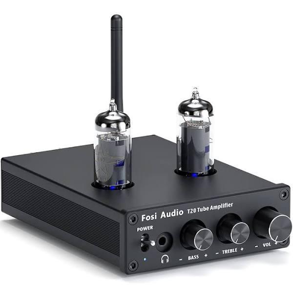 Fosi Audio T20 Bluetooth Tube Amplifier Stereo Receiver 2 Channel Class D Digital Mini Hi-Fi Power Amp Preamp Compact Integrated Headphone Amplifier